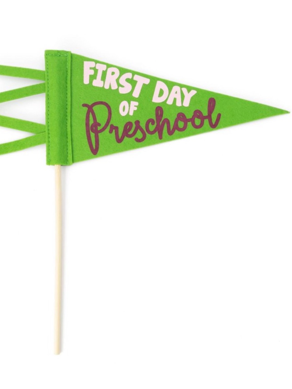 Preschool Green Pennant Flag Picture Prop - Back To School Celebration